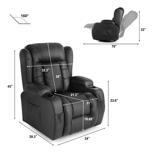 Ultimo Sillón Reclinable 10 En 1 Negro El Mejor Del Mercado (Reacondicionado)