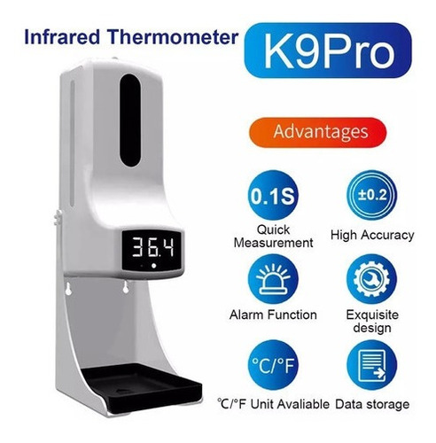 Imagen 1 de 6 de Dispensador De Alcohol Gel Automático Y Termómetro