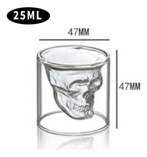 Copas De Cristal Calavera Halloween Vasos Vino Tequila 25 Ml