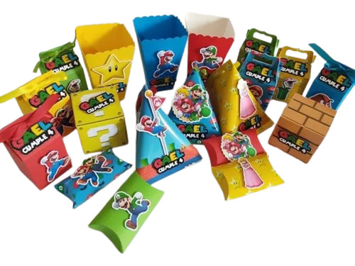 Mario Bros Cajitas Mesa De Postres 30pz Personalizado