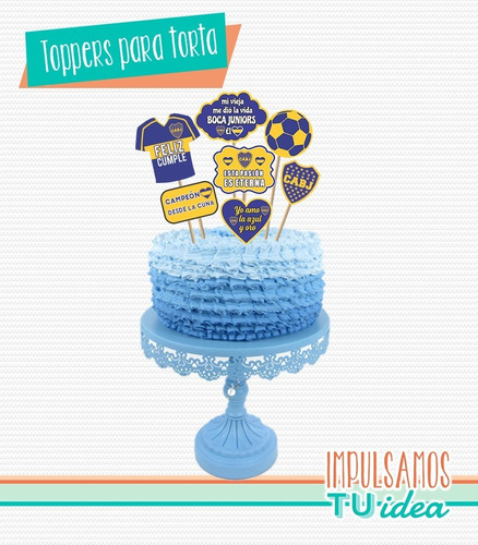 Cumple Boca - Topper Para Torta Boca Imprimible