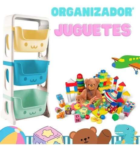 Organizador De Juguetes Multiuso 3 Niveles Estante Plastico