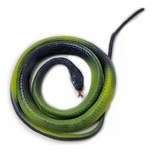 Cobra Realista Serpente Enrolada Brinquedo Borracha Sustos Cor Verde