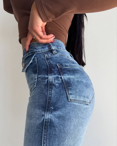 Pantalon Jean Azul Las Locas Semi Oxford