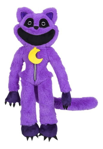 Muñeca De Peluche Morada Grande Y Sonriente, Con Boca De Ani