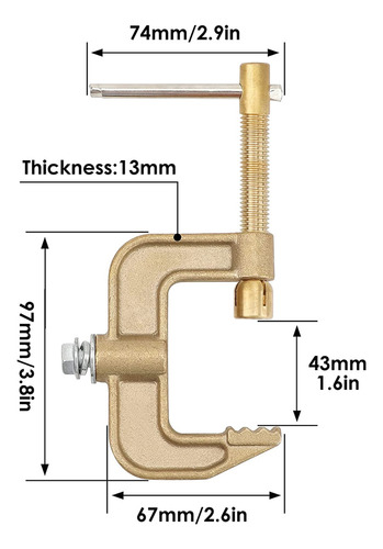 Abrazadera De Tierra Para Soldadura, Corriente G De 500 A, L
