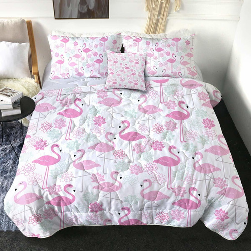 Flamingo Twin Bedding Set Para Gils Kids Flamingo Juego...