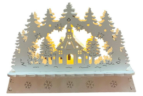 Adorno Navidad Con Luz Paisaje 14x10 Cm Deco Tendencia