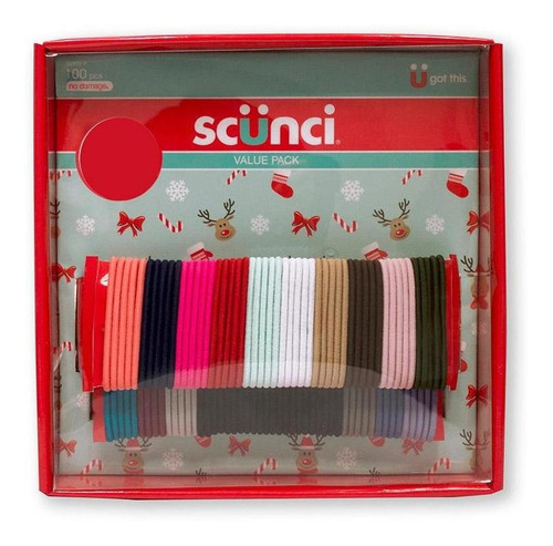 Estuche Con Ligas Elasticas Diferentes Colores Scunci 54029