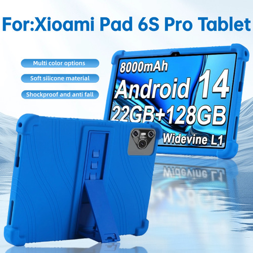 2025 Funda Protectora De Silicona Para Xiaomi Pad 6s Pro Tablet Android 14, 4 Esquinas Gruesas, A Prueba De Golpes