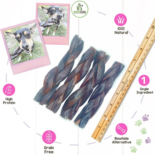 Trenzados De Carne Seca Para Perros Nature Gnaws 3 Unidades
