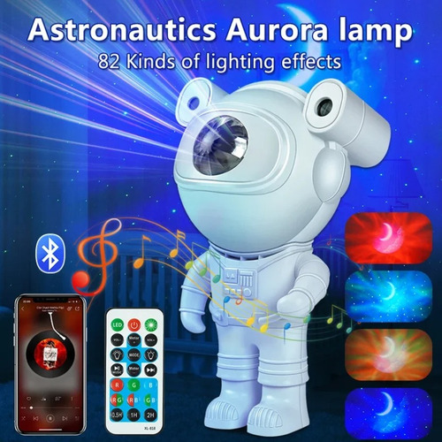 Proyector Astronauta Decorativo + Bocina + Control. Galaxia