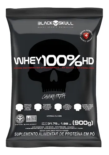 Suplemento em Pó 100% Hd Refil Black Skull - 900g Wpc Wpi E Wph S...
