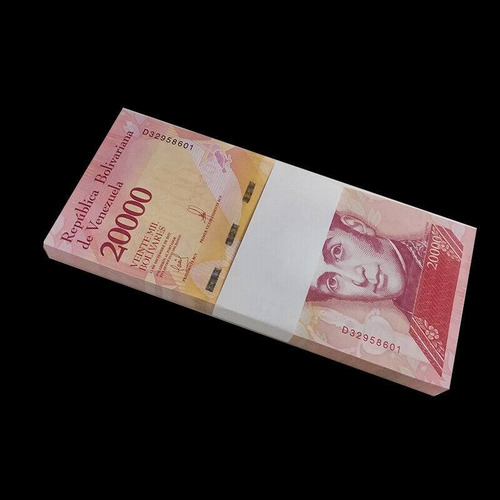 Fajo 20000 Bolivares Fuertes Venezuela 100 Billetes. 