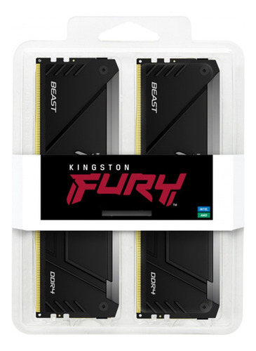 Kit Memoria Ram Kingston Fury Beast Rgb Ddr4 16gb 2x 8gb