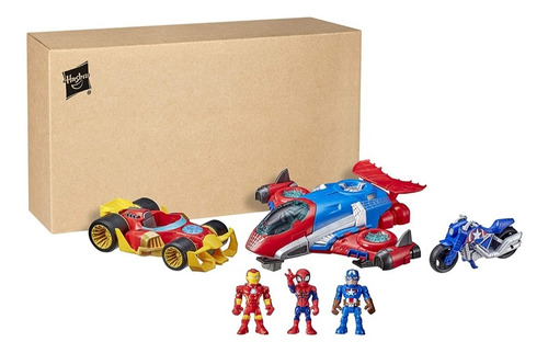 Sep De 3 Figuras Marvel Con Sus Vehiculos