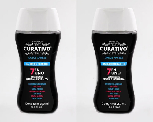 2 Curativo Shampoo Crecimiento Tratamiento Completo 7 En 1