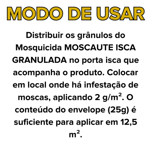 Moscaute Mosquicida Isca Granulado Mata Mosca Kit Com 6 Und