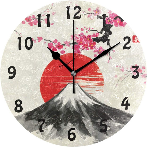 Reloj De Pared Japonés Japonés Sakura Tree Landscape, Rel
