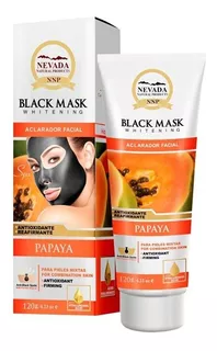 Mascarilla facial para piel mixta Nevada Cuidado Facial Nevada Mascarilla Black Mask de Papaya Aclarador Facial Exfoliante Energizante 120 g