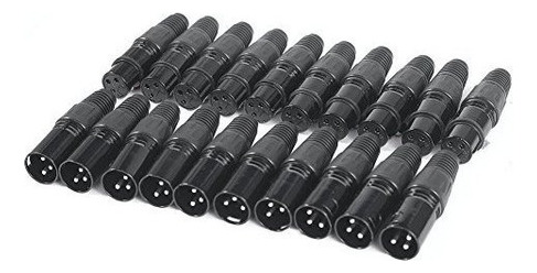 Vebe 10pair Xlr 3 Pin Macho Y Hembra Mic Snake Plug Audio Mi