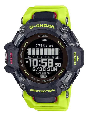 Reloj Casio G-shock Gbd-h2000-1a9dr Color de la correa Verde pera Color del bisel Negro Color del fondo Negro