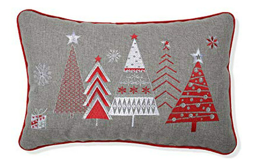 Almohada Decorativa Con Diseño De Árbol De Navidad Con Estre