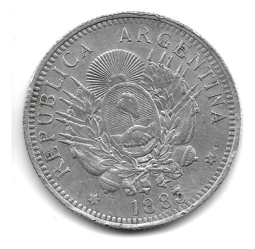 Argentina Moneda De Plata 50 Centavos De Patacón Año 1883