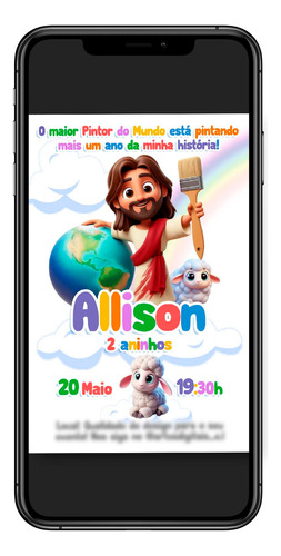 Arte Digital Convite Virtual Pintando A Minha História Jesus