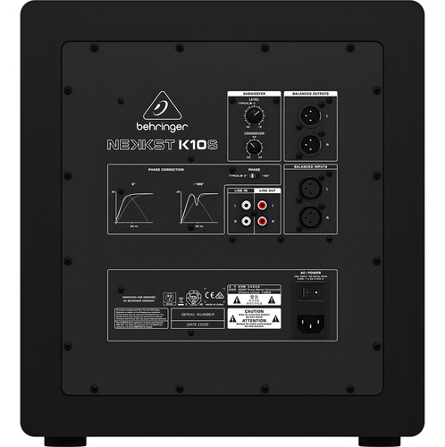 Subwoofer de estúdio ativo Behringer K10s de 10 polegadas - preto