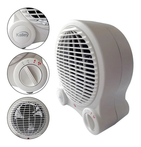 Imagen 3 de 5 de Calefactor eléctrico Kalley K-CA18 blanco 120V