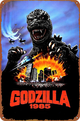 Godzilla 1985 Póster De Película Cartel De Chapa Cafe Bar De