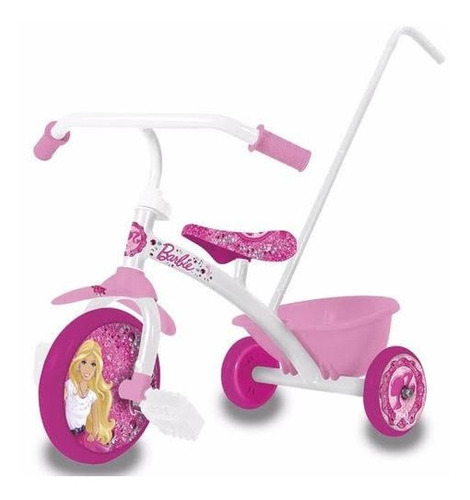 Triciclo Infantil Little Barbie Kuma Unibike Con Barral