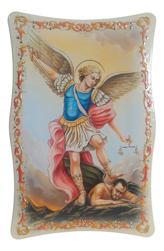 Cuadro San Miguel Arcangel Angel Fars 25x15cm (italy)