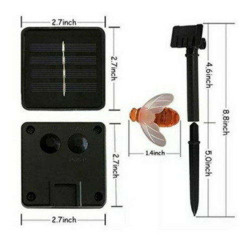 Imagen 4 de 4 de Guirnalda Solar Abejas 20 Led 5 Metros Calidas