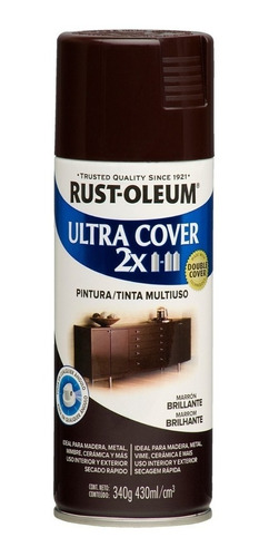 Pintura Aerosol Ultra Cover Rust Oleum Marrón Brillante