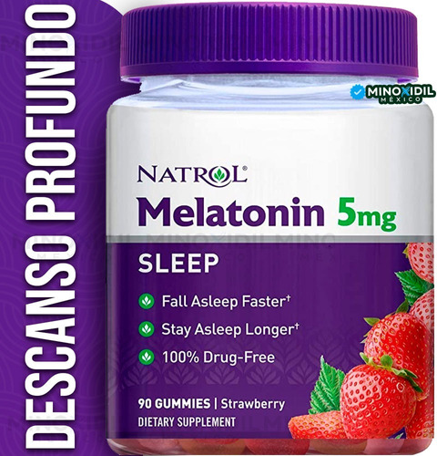 Imagen 1 de 6 de Melatonina Natrol 5 Mg | Descanso & Relajación | 90 Gomitas