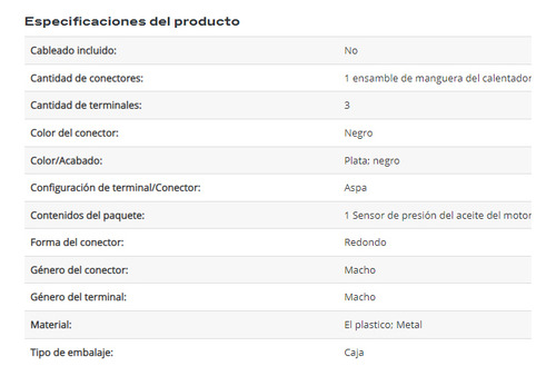Sensor Presion Aceite Chevrolet Express 3500 6.0l V8 2004