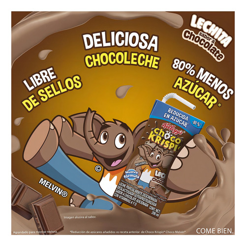 Leche Deslactosada Kellogg's Choco Krispis Sabor A Chocolate 200ml