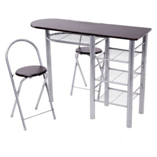 2 Taburete + 1 Mesa Set Plegable Silla Bar Desayunador Ramos