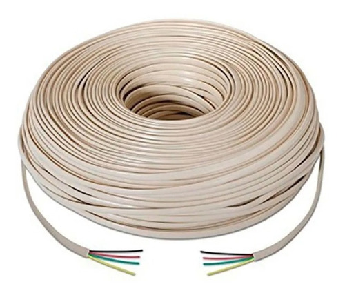 Rollo De Cable Telefónico 4 Hilos Plano 300 Mts S+ Dsa-tel4h