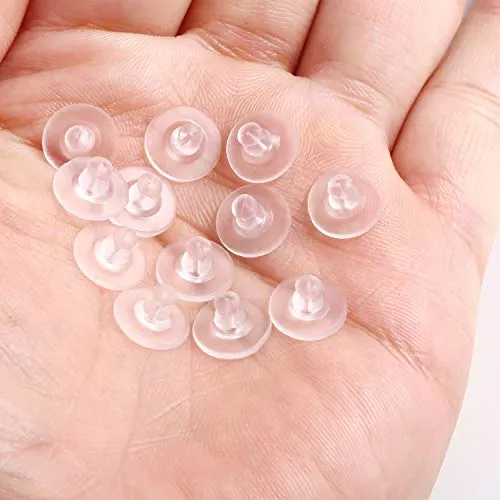  300 PCS Silicone Earring Backs with Pad Clear Rubber Earring  Backs Replacements Safety Back Pads Backstops Stopper Pierced Earring  Backings Jewelry Findings for Studs Hook Earrings