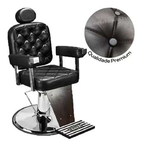 Cadeira de barbeiro premium Black 【BARBEARIA】