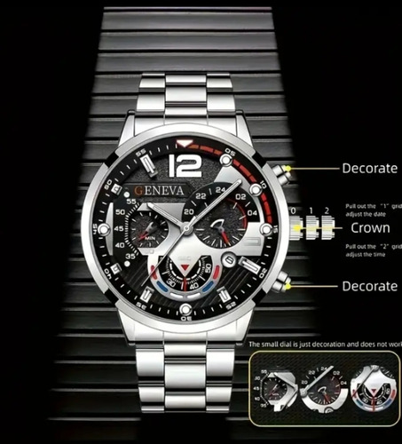 Reloj Hombre Acero Inoxidable Hebilla Gancho Generic