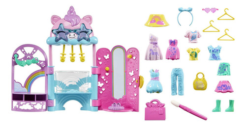 Polly Pocket Estudio De Estilo Glamoroso 19 Piezas