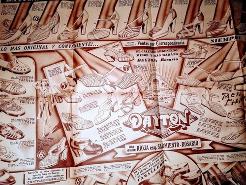 Poster 1941 Hoja De Papel Publicidad 70x55 Dayton Zapatos 