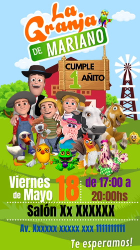 Invitación Digital La Granja De Zenon Perzonalizadas