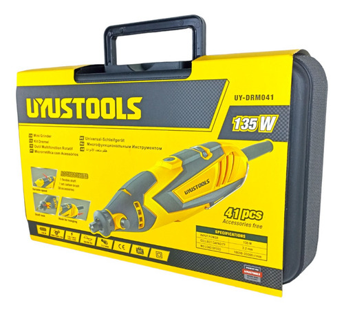 Imagen 9 de 10 de Moto Tool Electrico Profesional Kit 41 Pc Dmr041 Uyustools