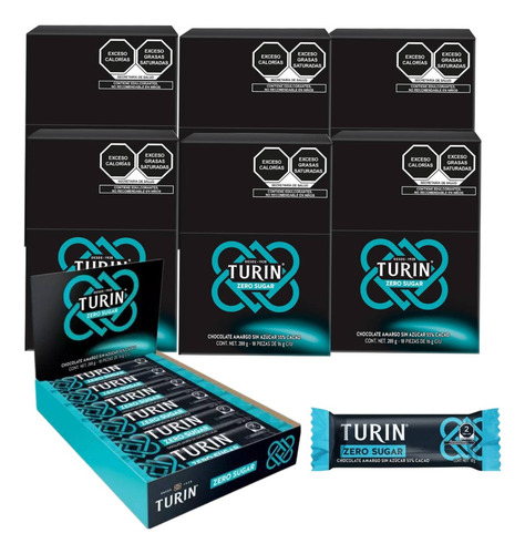 Chocolate Amargo 36pz De 16g C/u Sin Azúcar 55% Cacao