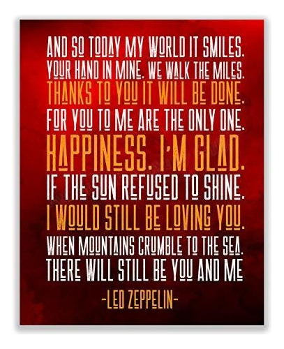 Pósteres Led Zeppelin Song Art- Still Be Loving You -lyrics 